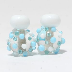 Earring Beads:  Snow Storm